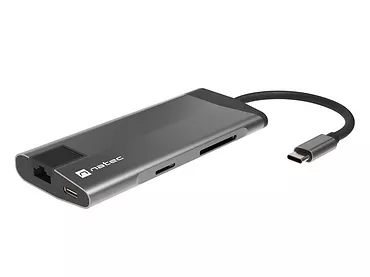 Natec Stacja dokująca Multiport Fowler Plus USB-C PD, 3x USB 3.0, HDMI 4K, RJ45, SD, micro SD