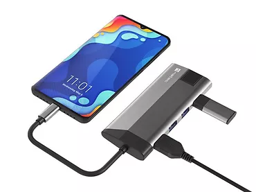 Natec Stacja dokująca Multiport Fowler Plus USB-C PD, 3x USB 3.0, HDMI 4K, RJ45, SD, micro SD