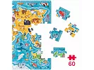 Puzzlove CzuCzu Zwierzęta Mapa świata 60 el.