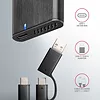 EEM2-SB2 Obudowa zewnętrzna aluminiowa bezśrubowa USB-C 3.2 Gen 2 - M.2 NVMe / SATA SSD 30-80mm ALU pudełko czarne + USB-A - USB-C redukcja