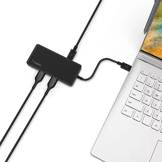 Podróżna stacja dokująca USB C 5-w-1, obsługa jednego wyświetlacza do 4K, HDMI, USB-C USB-A GbE Chromebook/PC/Mac