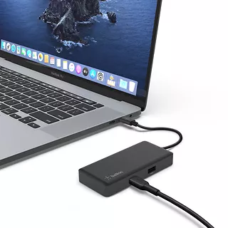 Podróżna stacja dokująca USB C 5-w-1, obsługa jednego wyświetlacza do 4K, HDMI, USB-C USB-A GbE Chromebook/PC/Mac