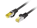 Patchcord kat.6a S/FTP LSZH CU 0.25m fluke passed czarny