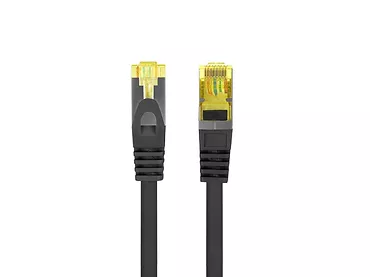 Patchcord kat.6a S/FTP LSZH CU 0.25m fluke passed czarny