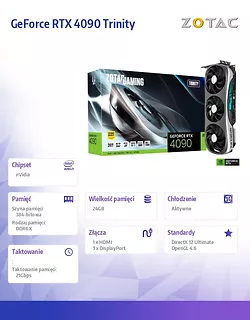 Karta graficzna GeForce RTX 4090 TRINITY OC 24GB GDDR6X 384bit HDMI/3DP