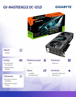 Karta graficzna RTX 4070 EAGLE OC 12GB GDDR6X 192bit 3DP/HDMI