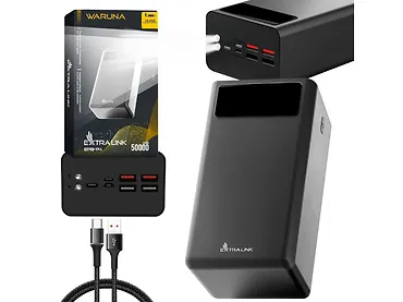 Extralink EPB-114 50000 mAh Czarny | Powerbank | Power bank, USB-C