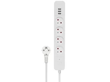 SAVIO LZ-12 Listwa zasilająca przeciwprzepięciowa 4 gniazda z 3xUSB-A: Fast Charge 1.5m