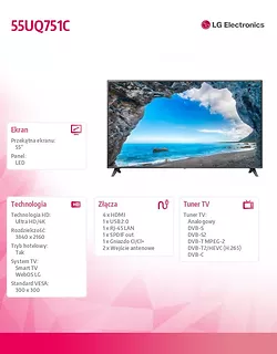 Telewizor LG LED 55 cali 55UQ751C