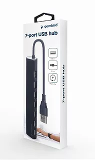 Hub 7-portowy USB 2.0, czarny