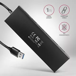 HUE-F7A Hub 7-portowy USB 3.2 Gen 1 ALU FLAT, micro USB, 1m USB-A kabel