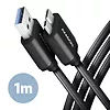 BUMM3-AM10AB Kabel Micro-B USB  USB-A 3.2 Gen 1, 1m, 3A, ALU, PVC Czarny