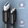 BUMM3-AM10AB Kabel Micro-B USB  USB-A 3.2 Gen 1, 1m, 3A, ALU, PVC Czarny