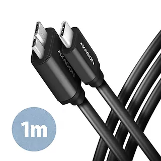 BUMM3-CM10AB Kabel Micro-B USB,  USB-C 3.2 Gen 1, 1m, 3A, ALU, PVC Czarny