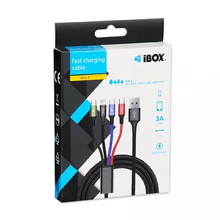 KABEL USB 4W1 2XUSB-C, MICROUSB, LIGHTNING