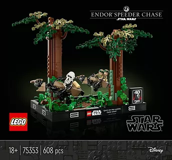 Star Wars 75353 Diorama: Pościg na ścigaczu przez Endor