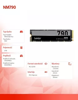 Dysk SSD NM790 2TB 2280 PCIeGen4x4 7200/6500MB/s