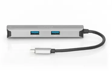 Stacja dokująca USB-C, 5 portów 4K 30Hz HDMI 3x USB3.0 RJ45 srebrna