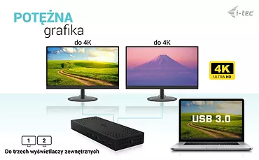 Stacja dokująca USB 3.0 / USB-C / Thunderbolt, 3 x 4K Gen 2 + zasilanie 100 W