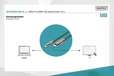 Kabel adapter hybrydowy AOC USB Typ C na HDMI 4K 60Hz 10m