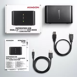 ADSA-D25 MINI stacja dokująca USB 3.2 Gen 1 - 2x SATA 6G 2.5