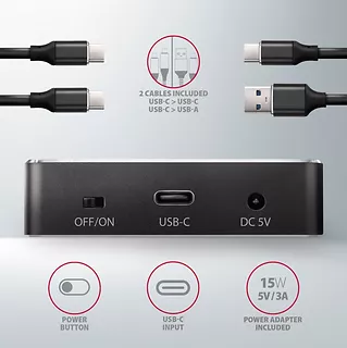 ADSA-M2C Stacja dokująca, USB-C 3.2 Gen 2 - 2x M.2 NVMe SSD CLONE MASTER