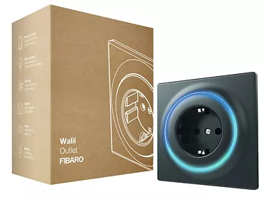 Inteligentne gniazdko FIBARO Walli Outlet typu F Antracytowe