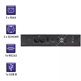 Qoltec Zasilacz awaryjny UPS RACK | 1kVA | 800W | LCD