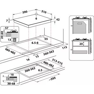 Whirlpool Płyta gazowa szklana AKT627NB1