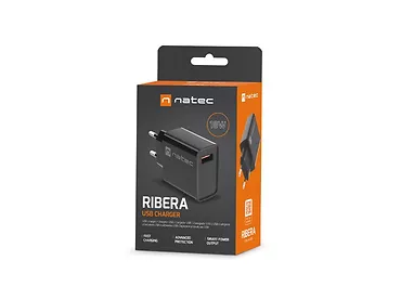 Natec Ładowarka sieciowa Ribera 1x USB-A 18W Czarna