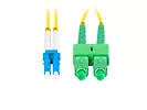 Lanberg Patchcord światłowodowy sm lc/upc-sc/apc duplex 3.0mm lszh g657a1 0.5m żółty