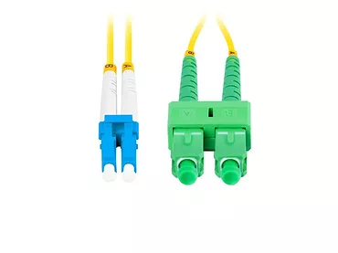 Lanberg Patchcord światłowodowy sm lc/upc-sc/apc duplex 3.0mm lszh g657a1 0.5m żółty