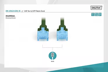 Digitus Patch cord U/UTP kat.5e PVC 10m Zielony