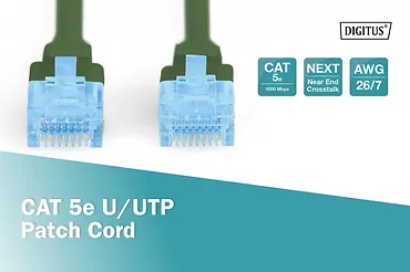 Digitus Patch cord U/UTP kat.5e PVC 10m Zielony