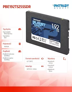 Patriot SSD 1920GB Burst Elite 450/320MB/s SATA III 2.5