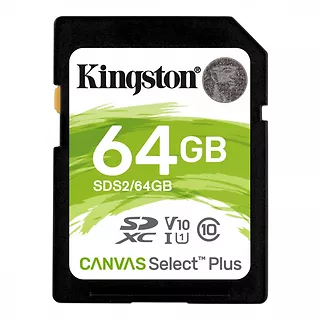 Kingston Karta pamięci SD 64GB Canvas Select Plus R100MB/s