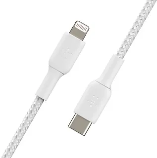 Belkin Kabel Braided USB-C Lightning 2m biały