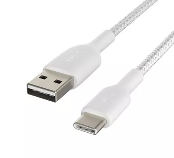 Belkin Kabel Braided USB-C USB-A 15cm biały