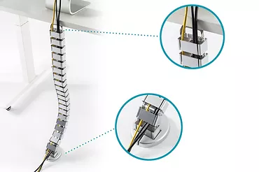 Digitus Maskownica organizer do okablowania (kręgosłup) rogulowana elastyczna 1.3m srebrna