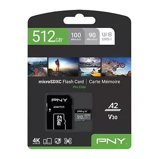 PNY Karta pamięci MicroSDXC Elite 512GB P-SDUX512U3100PRO-GE