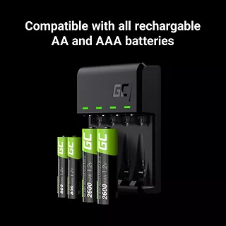 Green Cell Ładowarka VitalCharger + 4x akumulatory AAA 800mAh