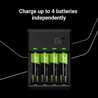 Green Cell Ładowarka VitalCharger + 4x akumulatory AAA 800mAh