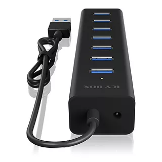 IcyBox IB-HUB1700-U3 7-Port USB HUB+zasilacz