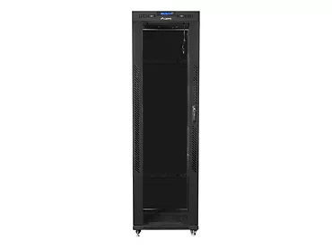 Lanberg Szafa instalacyjna rack stojąca 19 42u 600x600 czarna, drzwi szklane lcd (Flat pack)