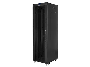 Lanberg Szafa instalacyjna rack stojąca 19 42U 600x800 czarna, drzwi szklane lcd (Flat pack)