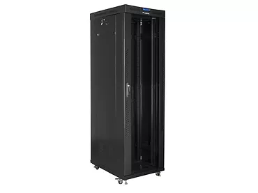 Lanberg Szafa instalacyjna rack stojąca 19 42U 600x1000 czarna, drzwi szklane lcd (flat pack)