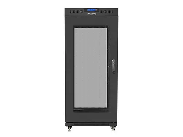 Lanberg Szafa instalacyjna rack stojąca 19 27U 600x800 czarna, drzwi perforowane LCD (Flat Pack)