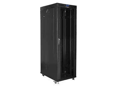 Lanberg Szafa instalacyjna rack stojąca 19 42U 800x1000 czarna, drzwi szklane LCD (Flat pack)