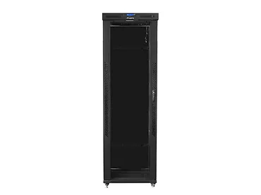 Lanberg Szafa instalacyjna rack stojąca 19 47U 800x1000 czarna, drzwi szklane LCD (Flat pack)