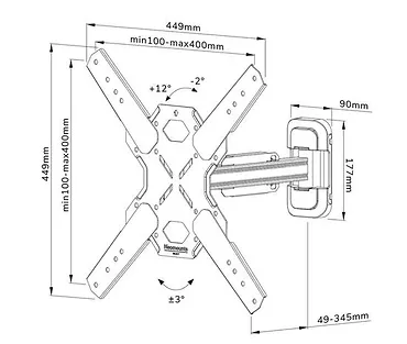 Neomounts Uchwyt ścienny WL40S-840BL14 32-65 cali